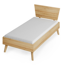 Dasos bed with a headboard - solid, oiled alder wood