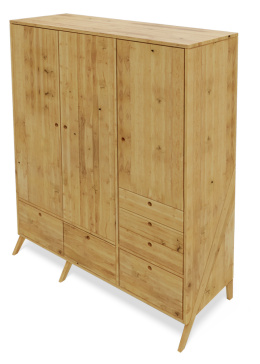 Arbaro wardrobe 150 - solid, oiled alder wood