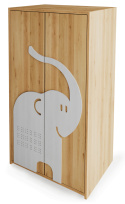 Elephant small wardrobe - solid, oiled alder and pine wood