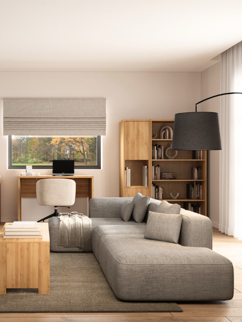 Biurko Silva - lite, lakierowane drewno olchowe