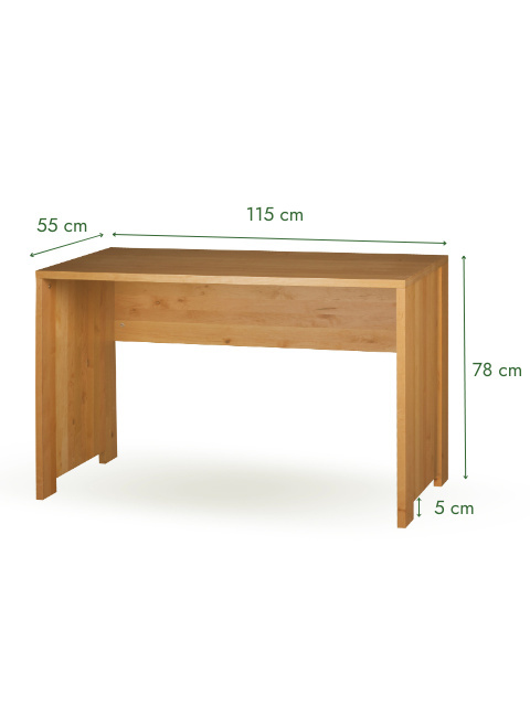 Biurko Silva - lite, lakierowane drewno olchowe