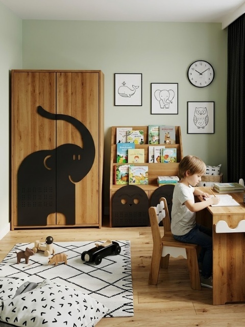 Biurko Wieloryb - lite, olejowane drewno olchowe i sosnowe