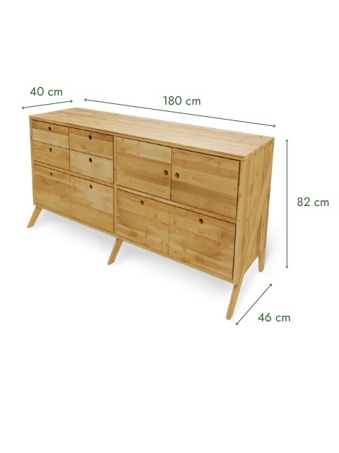 Komoda Arbaro 180 - lite, olejowane drewno olchowe