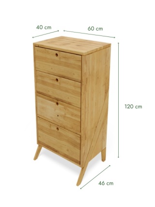 Komoda Arbaro 60 - lite, olejowane drewno olchowe