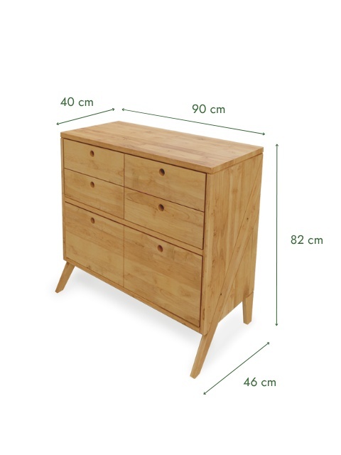 Komoda Arbaro 90 - lite, olejowane drewno olchowe