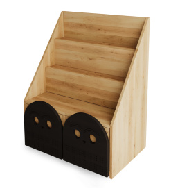 Owl bookcase - solid, oiled alder and pine wood
