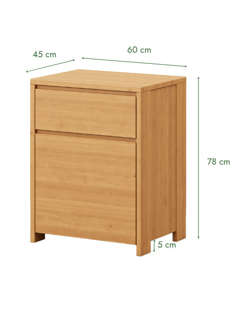 Komoda Silva 60 - lite, lakierowane drewno olchowe