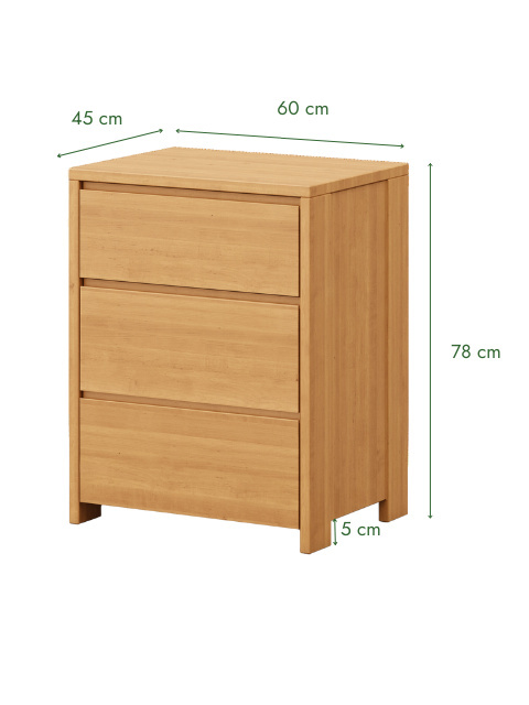 Komoda Silva 60 z szufladami - lite, lakierowane drewno olchowe