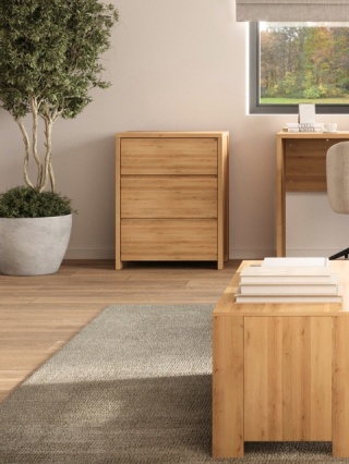 Komoda Silva 60 z szufladami - lite, lakierowane drewno olchowe