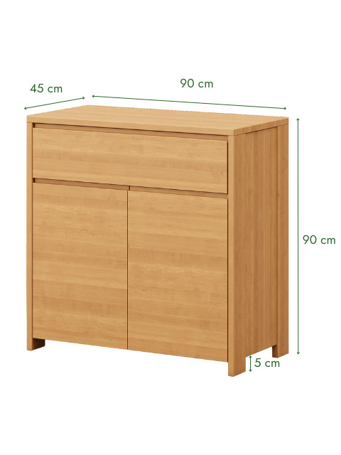 Komoda Silva 90 - lite, lakierowane drewno olchowe