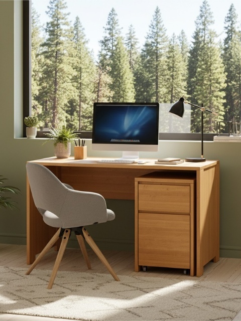 Kontener pod biurko Silva - lite, lakierowane drewno olchowe