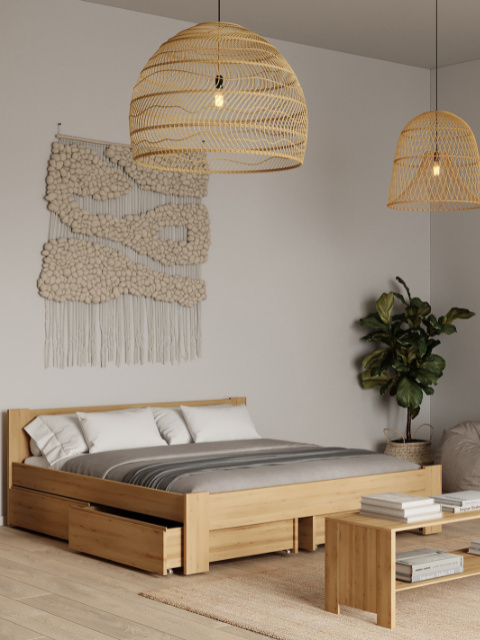 Łóżko Silva - lite, lakierowane drewno olchowe