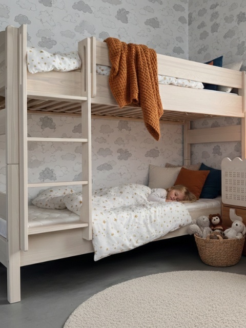 Łóżko piętrowe Leśne Piętro - zestaw - lite, olejowane drewno sosnowe