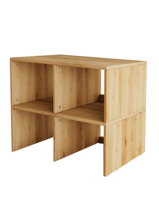 Regał Ptaki - nadstawka podwójna - lite, olejowane drewno olchowe