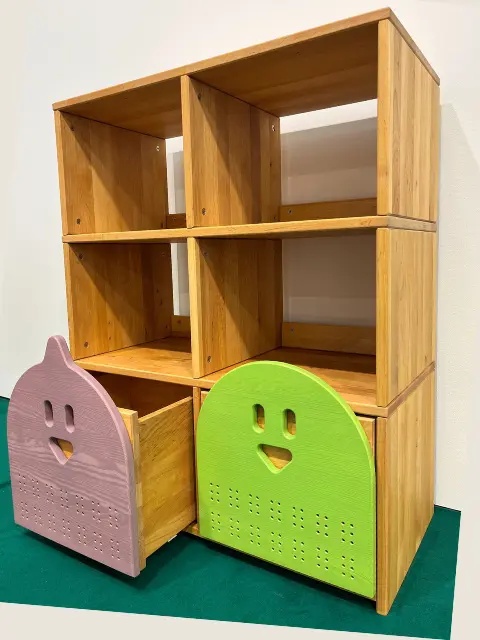 Regał Ptaki - nadstawka podwójna - lite, olejowane drewno olchowe