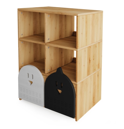 Regał Ptaki - nadstawka podwójna - lite, olejowane drewno olchowe