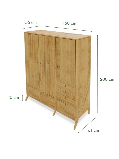 Szafa Arbaro 150 - lite, olejowane drewno olchowe