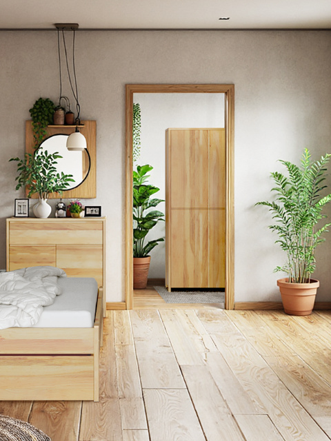 Szafa Silva - lite, lakierowane drewno olchowe